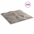 vidaXL Nástenné panely 48 ks 50 x 50 cm Betónovo sivá XPS Pena