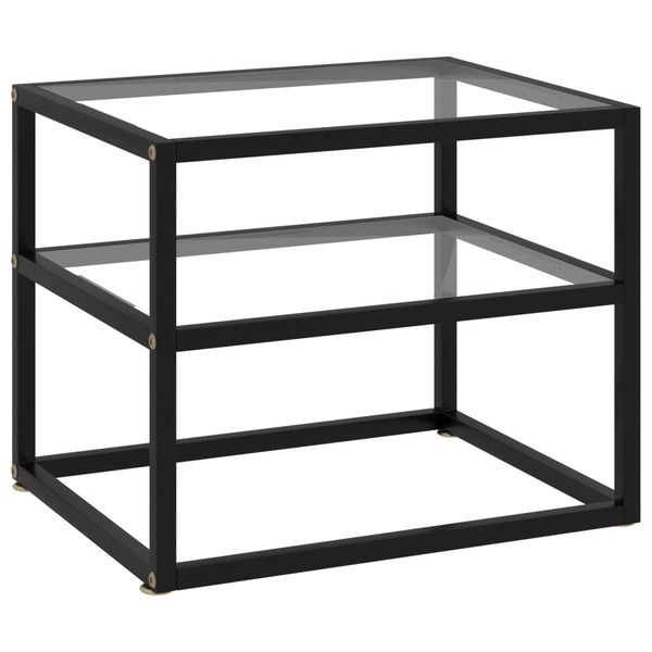 vidaXL Konzolový stolík priehľadný tvrdené sklo 50x40x40 cm