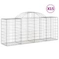 vidaXL Oblúkové gabionové koše 15 ks 200x50x80/100 cm pozink. železo