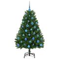 vidaXL Umelý Sklápací Vianočný Stromček Zelená 150 cm PVC a oceľ