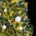 vidaXL Umelý vianočný stromček 300 LED, súprava gulí a sneh 180 cm