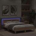 vidaXL Rám postele s LED pásikmi Sonoma 152 x 203 cm Kompozitné drevo