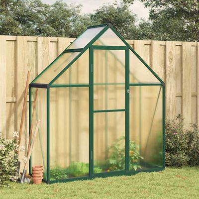 vidaXL Skleník so základovým rámom zelený 169x58x195 cm hliník