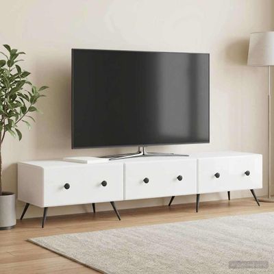 vidaXL TV skrinka Biela s vysokým leskom 147 x 34,5 x 30 cm