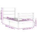 vidaXL Rám postele s čelom biely 100x200 cm masívne drevo