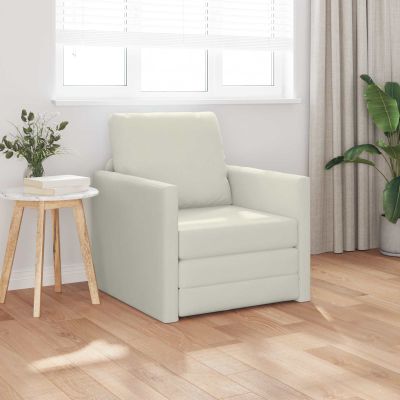 vidaXL Rozkladacia posteľ Krémová 74 x 77 x 81 cm Zamat