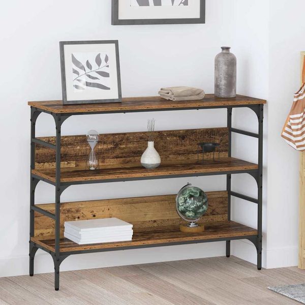 vidaXL Konzolový stôl Staré drevo 100 x 32 x 75 cm Kompozitné drevo