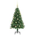 vidaXL Umelý vianočný stromček Zelená 120 cm PVC a Oceľ a Plast