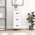 vidaXL Komoda biela 34,5x34x90 cm spracované drevo