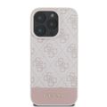 Obal Guess pre iPhone 16 Pro 6,3" GUHCP16LG4GLPI ružový tvrdý obal 4G Bottom Stripe