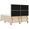 vidaXL Posteľ s pružinovým rámom s matracmi Krémová 140 x 200 cm látka