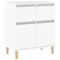 vidaXL Komoda biela 60x35x70 cm spracované drevo