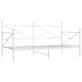 VidaXL Denná posteľ bez matraca Biela 100x200 cm Oceľ