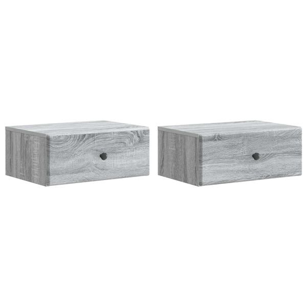 vidaXL Nástenná nočná skrinka 2 pcs Sivá sonoma 49 x 34,5 x 20 cm