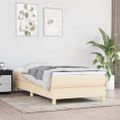 vidaXL Posteľný rám s boxspringom krémová 100x200 cm látka
