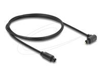 Delock - Digitálny audio kábel (optický) - TOSLINK s pinmi (male) pravouhlý do TOSLINK s pinmi (male) - 1 m - optické vlákno - čierna