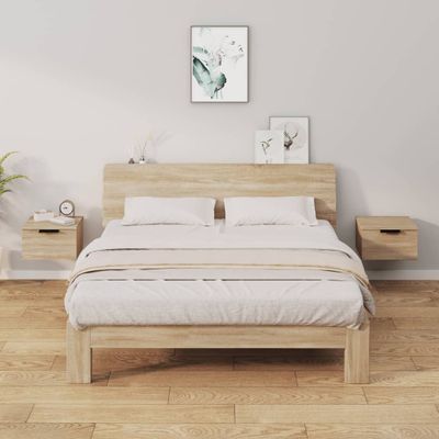 vidaXL Nástenné nočné stolíky 2 ks dub somoma 34x30x20 cm