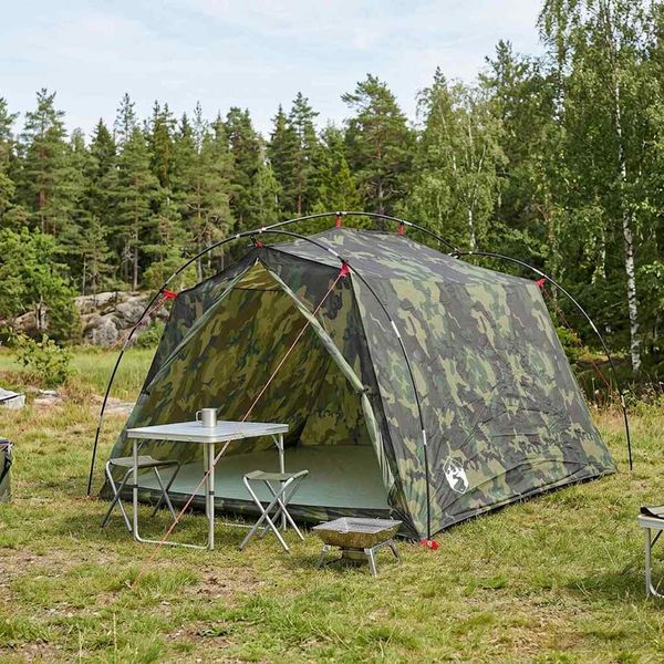 vidaXL Tunelový stan Maskáčová Pre 2 osoby 185T Polyester s PU náterom