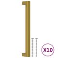 vidaXL Rukoväte na skrinku 10 ks zlaté 192 mm nehrdzavejúca oceľ