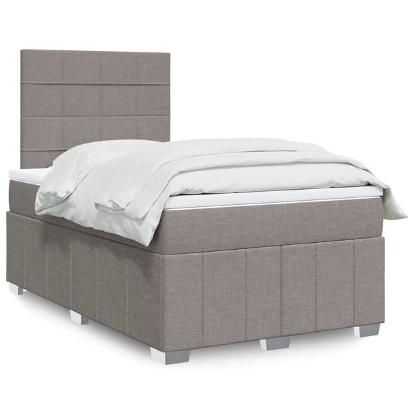 vidaXL Boxspring posteľ s matracom sivohnedá 120x190 cm látka