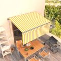 vidaXL Automatická markíza s tienidlom 3x2,5 m žlto-biela