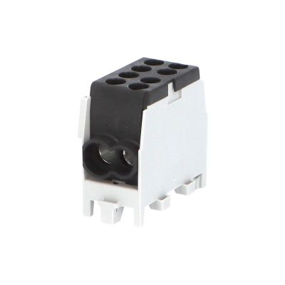 Svorkovnica rozbočovacia HLAK 25 1/2 M2, 100A, 1pól., AL/CU, IP20, čierna, na DIN /2080140