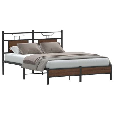 vidaXL Posteľný rám bez matraca hnedý dub 140x200 cm kompozitné drevo