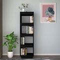 vidaXL Knižnica/deliaca stena čierna 40x35x135 cm masívna borovica