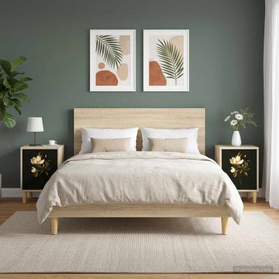 vidaXL Nočný stolík BREMEN 2 ks Dub sonoma 36 x 33 x 50 cm