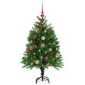 vidaXL Vianočný stromček s 150 LED-i so stojanom Zelená 120 cm PE