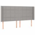 vidaXL Čelo postele s LED bledosivé 163x16x118/128 cm látka
