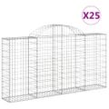 vidaXL Oblúkové gabiónové koše 25 ks 200x30x100/120cm pozinkov. železo