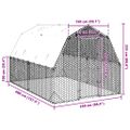 vidaXL Kurací výbeh so strechou 2,5x4x2,25 m Pozinkovaná oceľ