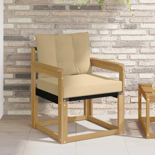 vidaXL Vonkajšia pohovka Masívne akáciové drevo a textilén Biela