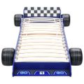 vidaXL Detská posteľ pretekárske auto 90x200 cm modrá