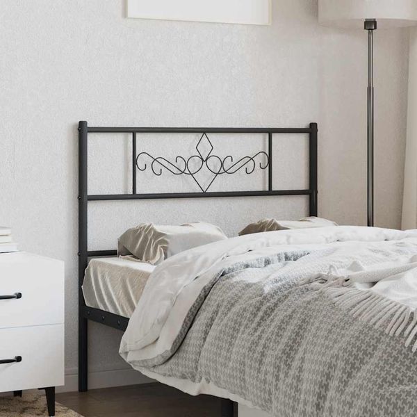 vidaXL Kovové náhradné čelo postele čierne 80 cm