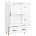 vidaXL Vysoká skrinka lesklá biela 70x31x115 cm spracované drevo