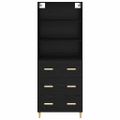 vidaXL Highboard Čierny dub 69,5 x 32,5 x 180 cm Kompozitné drevo