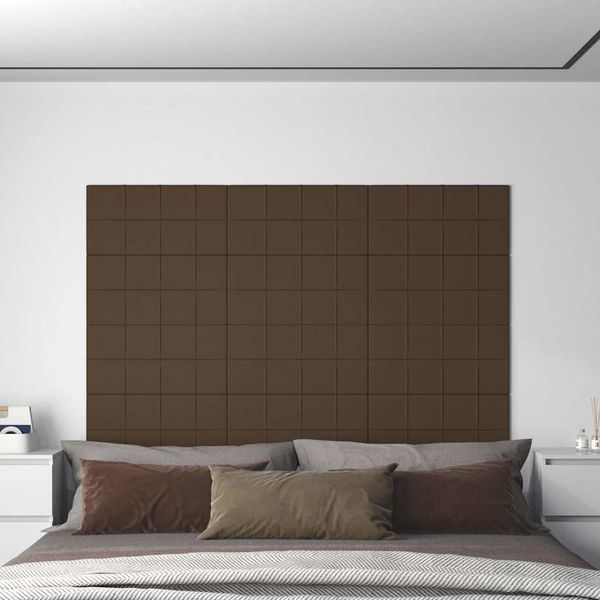 vidaXL Nástenné panely 12 ks hnedé 60x30 cm látka 2,16 m²