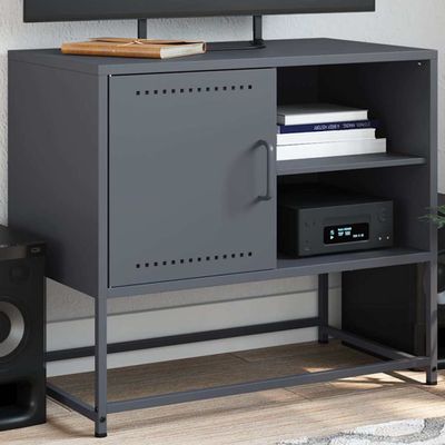 vidaXL TV skrinka antracitová 68x39x60,5 cm oceľ