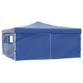 vidaXL Skladací altánok so 4 stenami 5x5 m, modrý