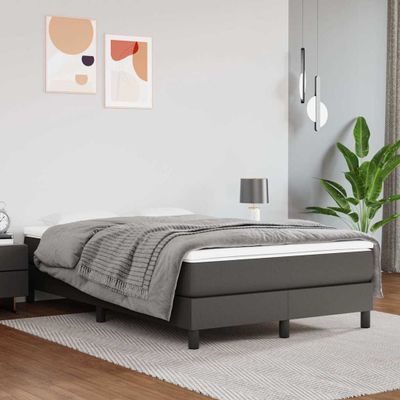 vidaXL Posteľný rám s boxspringom sivý 120x200 cm umelá koža