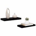 vidaXL Plávajúce nástenné police 2 ks, lesklé čierne 50x23,5x3,8 cm, MDF