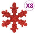 vidaXL 111-dielna sada vianočných ozdôb červená polystyrén