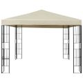 vidaXL Altánok s LED reťazou 3x3 m, krémový