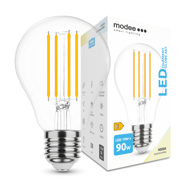 Modee LED žiarovka Filament Globe A67 10W E27 4000K