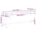 vidaXL Rám pracovného stola matný čierny a červený 210x50x79 cm kovový