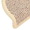 vidaXL Schodové rohože 15 ks 56x17x3 cm biele a hnedé polkruhové