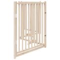vidaXL Psia bránka s dvierkami, skladacia, 4 panely, 320 cm, masívne jedľové drevo