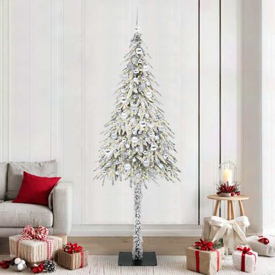 vidaXL Vianočný stromček s 300 LED-i Biela 210 cm PE a oceľ